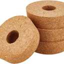 OLYCRAFT 4 Pack Cork Lids for Glass Planters 3.5~3.9 Inch Hydroponic Lids 1.2 Inch Thick Terrarium Cork Covers with 1.2 Inch Hole Natural Cork Stoppers for Hydroponic Plant Propagation Growing Vases