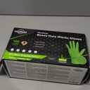 TitanFlex Heavy Duty Green Industrial Nitrile Gloves, 8mil, Large, Box of 100, Latex Free, Raised Diamond Texture Grip, Powder Free, Food Safe, Rubber Gloves, Mechanic Gloves