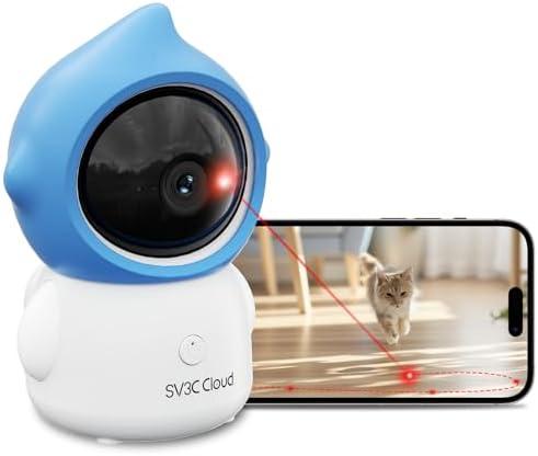 SV3C Pet Camera with Laser for Cats & Dogs, 4MP 2.4GHz & 5GHz WiFi, Cat Laser Toy with 360° Full-Room View, 2-Way Audio, Motion Alerts, Night Vision, Pet Monitoring App