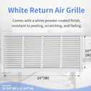 Howeall 24"W x 10"H [Duct Opening Size] Steel Return Air Grille, Air Return Vent Cover for Ceiling and Sidewall - HVAC Air Vent Covers - [Outer Dimensions: 25.75"W x 11.75"H]