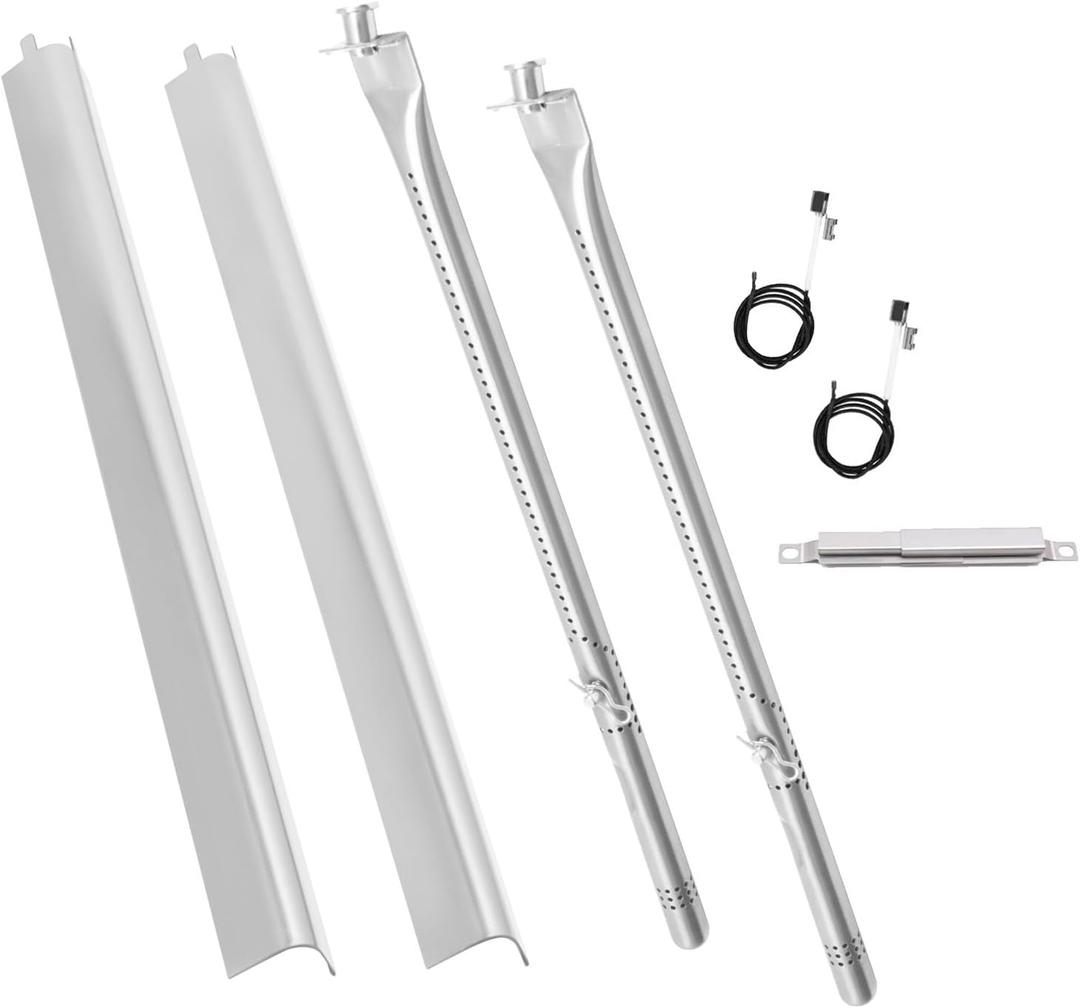 Replacement Parts for Charbroil Performance 2-Burner 463630021 463660421 463655621 463630422 463654022 463655021, Burner and Heat Plate for Charbroil Grill Replacement Parts