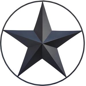 21" Black Barn Star Wall Decor,Metal Stars Rustic Vintage Western Country Farmhouse Home Indoor or Outdoor Decoration,Texas Stars for House Wall Art Dcor