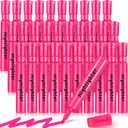 Qilery 30 Pack Highlighters Bulk, Tank Style Chisel Tip Highlighters Markers Pack Quick Drying for Adult Coloring, Home Office Supplies (Pink)