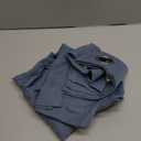 KOUFALL Stone Blue Linen Curtains for Bedroom,2 Panels Bronze Grommet Semi Sheer Dusty Blue Curtains for Living Room,Grey Blue,84 Inch Length 2 Panels