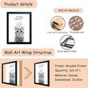 JZMGGQQ Funny Cat Bathroom Wall Art, Black and White Cute Kitten Wall Decor with Humorous Are You Pooping Canvas Print, Animal Art for Restroom, Bathroom Poster Black Wooden Frame 16x12 In