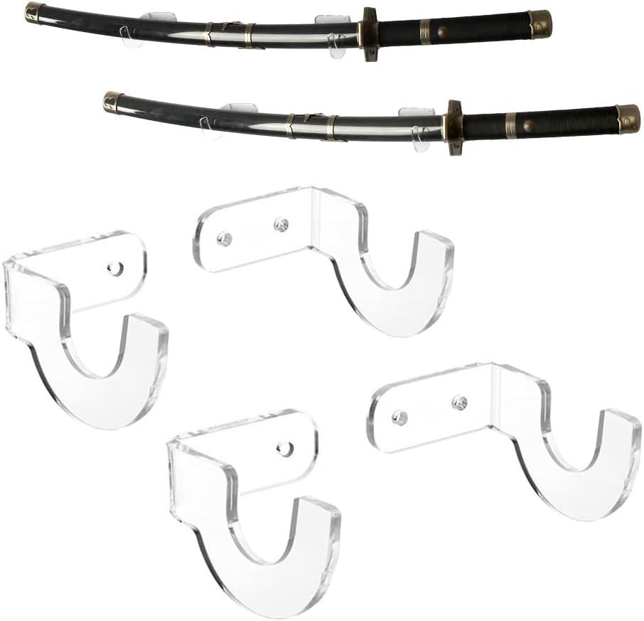 WANLIAN Wall-Mounted Sword Display Stand, Holder, Hook - Supports All Swords - 2 Pack