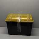 Fun Express Large Plastic Toy Treasure Chest - Doctor's and Dentist Office Toy Incentives, Teacher's and Classroom Treasure Box Toy Storage - 1 Box, Black and Gold, 19" x 11 1/2" x 11"