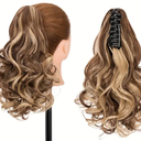 Ponytail Extension, Claw Clip in Ponytail Hair Extensions 10 Inch Short Curly Ponytail Natural Wavy Synthetic Hairpiece for Women Daily Use