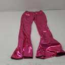 Women's 70s Disco Dance Party Shiny Metallic Flare Leggings High Waist Wide Leg Bootcut Palazzo Glam Yoga Trousers (Hot Pink), S
