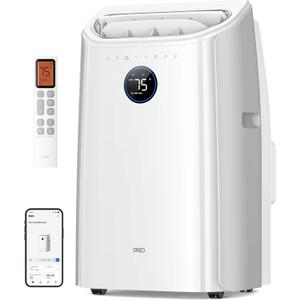 DREO Inverter Dual-Hose Portable Air Conditioners 740S, High Efficiency, 14000 BTU ASHRAE (10000 BTU DOE) 42dB Quiet Smart AC Unit, Drainage-Free, APP/Voice/Remote Control, for Bedroom & Large Room
