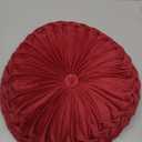 HLOVME Throw Pillow for Couch Decorative 3D Pumpkin Round Velvet Cushion for Sofa Bed Chair Floor 15"X15", Wine Red