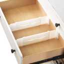 Whitmor Adjustable Organizers Drawer Dividers, Set of 2, White