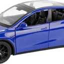 1:32 for Tesla Model Y Alloy Car Model Diecast Metal Car Model Simulation Sound and Light Collection Boy Gift Simulation Vehicle Playset(Blue)