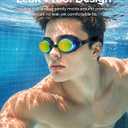 2 x Aegend Flat Lens Swim Goggles, Anti-Fog Swimming Goggles, No Leak Anti-UV Pool Goggles for Adult Men Women Youth