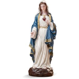 Bucherry Virgin Mary Statue Catholic Gifts 10" Immaculate Catholic Sacred Christ Figure Religious Gifts Renaissance Sculpture Religious Figurine for Altar Inspirational Devout Home Decor
