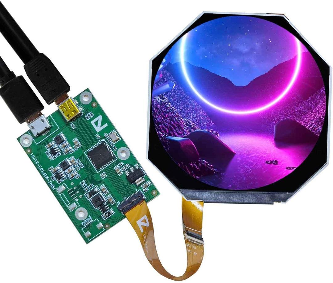2.5 inch 480x480 400nit VS025Z6M IPS MIPI Round Circle LCD Screen and Micro USB Controller Board 30 pins