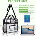 Bagenius Clear Tote Bag Stadium Approved, Game Day Satchel Bag with Non-detachable Reinforced Strap for Concert, Work, Sport