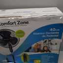 Comfort Zone Stand Fan, 16 inch Pedestal Fan for Bedroom, 3 Speed Floor Fan, 90 Degree Oscillation, Adjustable Height, Adjustable Tilt, Oscillating Air Circulator, Quiet Fan for Home or Office, Black