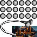 TMH (Pack of 20 3/4 Inch Mount Clear Lens Amber LED Clearance Bullet Marker lights, Side LED marker lights for trailer Truck RV Car Bus Van