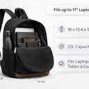 TRAILKICKER Black School Backpack, 17 Inch Laptop Backpack for College, Work & Travel, Lightweight Water-Resistant 25L Bookbag with Side Pockets
