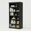 Casaphoria 6 Tier Wooden Bookshelf, 62" H Tall Book Shelf with Adjustable Shelves, Wide Bookshelf with 16" Deep Storage Space for Living Room,Bedroom & Home Office (Black)