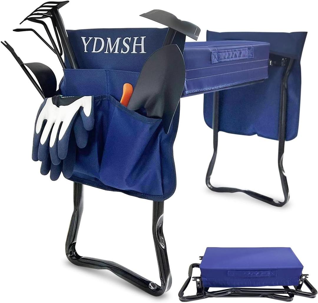 Garden Kneeler and Seat Heavy Duty Gardening Bench Extra Wide,Gardening Stools and Seats for Seniors,Garden Bench for Kneeling and Sitting,Foldable Kneeling Bench (Blue)