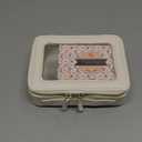 Aveniee Clear Makeup Bag Organizer, Travel Toiletry Bag Cosmetic Case for Women, Portable Make Up Skincare Pouch Car Organizer Bag with Zippers for Essentials,White