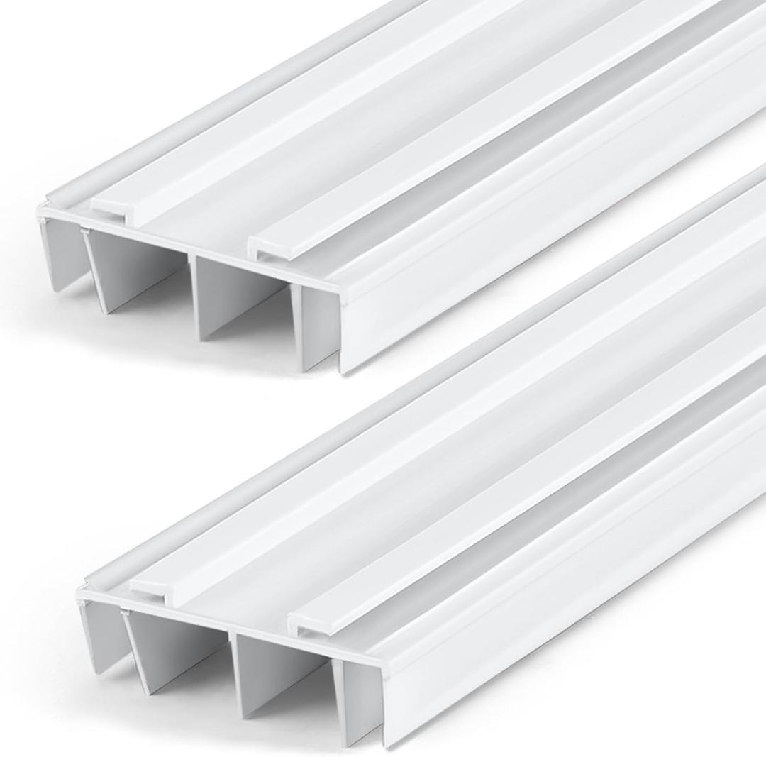 Pangda 2 Pcs Under Door Seal Door Bottom Seal 36 Long 1 3/4 Wide Strip Weather Stripping Sweep Draft Stopper Channel Replacement with Fins Weatherstrip Vinyl Draft Blocker for Exterior Interior Home