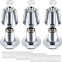 Enhon 3 Piece Shower Knob Replacement Kit Compatible with Price Pfister Verve Tub Shower Faucet, 3 Faucet Handle Hot/Cold/Diverter Replacement for Remodeling Trim(Chrome)