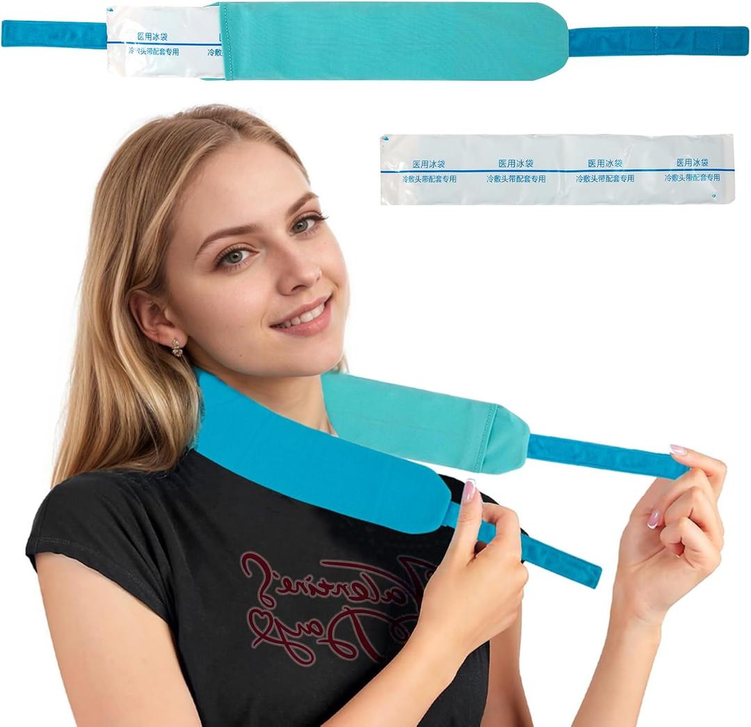 Ice Packs for Injuries Reusable, Multi Purpose Ice Packs for Injuries, 2 Ice Pack+1 Adjustable Cooling Towel, Gel Ice Packs Reusable for Legs, Arms, Shoulders, Neck Pressure, Surgery Pain Instant Relief, BBD: 07/18/2028