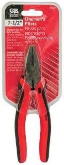 GB Gardner Bender GS-387 7-1/2" Medium-Duty Lineman's Pliers Red Black