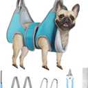 Dog Grooming Hammock, Adjustable Restraint Sling for Nail Trimming, Hands-Free Grooming Harness for Easy Bathing, Haircuts & Claw Care at Home, Blue M