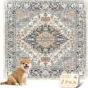 Nunubaby Washable Pee Pads for Dogs, Stylish, Non-Slip and Leak-Proof Pee Pads. Reusable Potty Pads for Dogs for Crates and Floors.(Beige/Multi, 36" x36" ) (36x36 Inch (Pack of 2))