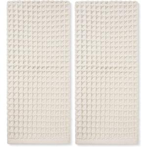 Jacquotha Waffle Hand Towels 2-Piece (Mist White)  Cotton, Quick Dry, Lint Free, 13 x 29