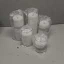 Homemory Pure White Flameless Candles with Embedded Star String Fairy Lights, Battery Operated Candle, LED Candles, Fake Candles with Remote Control and Timer, Set of 5(H4"5"6"8"8")