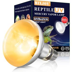MIXJOY 100W Reptile Heat Lamp Bulb Full Spectrum UVA UVB Sun Light for Reptile and Amphibian Use