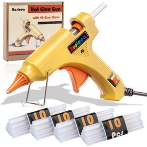 Hot Glue Gun Kit with 40 Glue Sticks, Fast Preheating Hot Melt, High Temp for School Crafts DIY Arts and Quick Home Repairs (20w)