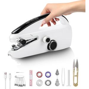 Handheld Sewing Machine, Portable Hand Held Sewing Machine for Beginners, Mini Travel Hand Sewing Stitching Repair for Clothes DIY Home Use, Dual Speed
