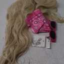 Long Blonde Cosplay Wig for Women with Bandana Sunglasses and Earrings Middle Part Blond Wavy Synthetic Hair Wigs for Womens Costume Halloween Party Daily Wear