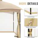 COWVIE Gazebo Replacement Netting Screen, 10' x 10' Universal Gazebo 4-Panel Mosquito Sidewalls with Double Zippers for Outdoor Patio (Only Netting)