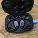 True Wireless Bone Conduction Earphones, OWS Open Ear Headphones with Earhooks, Bluetooth 5.3, Up to 60H Playtime with Case, IP68, AAC/SBC, for Cycling Yoga Workouts (Black)