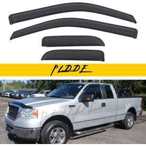 Window Visor Rain Guards Compatible with 2004-2014 Ford F-150 SuperCab/Extended Cab Window Wind Deflectors Vent Visors Shades for Truck Accessories Tape-On(No-Drill) 4pcs