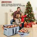 Christmas Ornament Storage Box, Ornament Storage Organizer Fits 128 of 3 inch Ornament Balls, 8 Removable Tray Ornaments Storage Containers with Dividers to Store Xmas Holiday Decor(Grey)