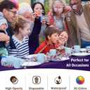 Party Solids Pack Of 12 Premium Plastic Tablecloth 54 Inch x 108 Inch Rectangle Table Cover - Purple