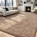yongyangjuxin Fluffy Rug Shag Area Rug, Beige 8x10 Area Rugs for Living Room, Large Shag Area Rugs for Bedroom Kids Room Home Decor, Upgrade Anti-Skid Rectangular Fuzzy Rugs