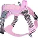 BUMBIN Tactical Dog Harness for Medium Dogs No Pull, Famous TIK Tok No Pull Puppy Harness, Fit Smart Reflective Pet Walking Harness for Training, Adjustable Dog Vest Harness with Handle Pink, Small 