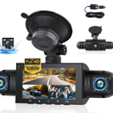 Dash Cam 4 Channel, Dash Cam Front and Rear Camera, Left Right Dash Camera for Cars, 3" IPS, 1080P Video, 8 IR Lamps Night Vision, WiFi & APP Control, G-Sensor, Parking Mode, Loop Recording