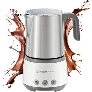 Maestri House Milk Frother, 4in1 Electric Milk Steamer and Frother, 16.9OZ 600W Smart Touch Control Hot and Cold Foam Maker, Memory Function for Latte, Cappuccinos, Warm Milk, Hot Chocolate Milk