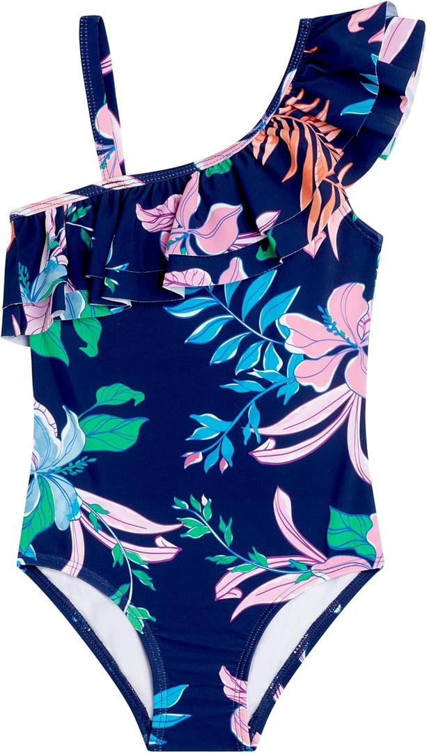 Kanu Surf Girls Morgan Floral Ruffle 1-Shoulder 1-Piece Swimsuit 6X
