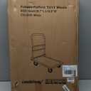 LEADALLWAY Foldable Push Cart Platform Cart 330lbs Capacity 4 Wheels 28.7x18.5x32.3inches White Small Flatbed Cart